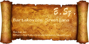 Bartakovics Szvetlana névjegykártya
